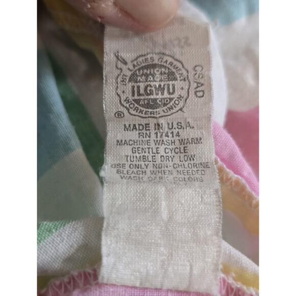 Vintage Miss Elaine Rainbow Striped Caftan Swim Cover Up Bathgown OSFM - Picture 7 of 7